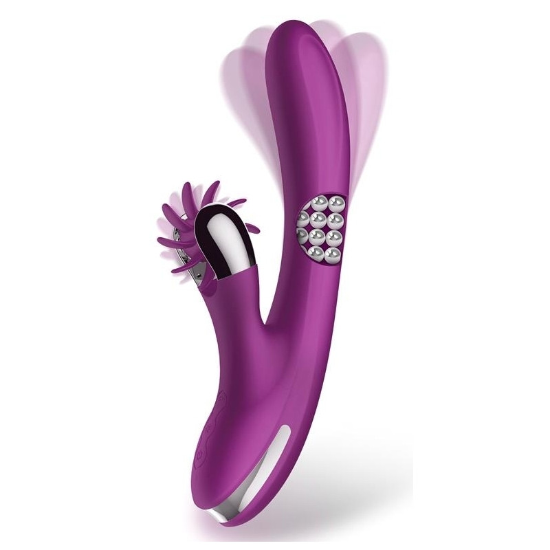 ACTION Vibro Rabbit Rotating Double 10 x 3.5cm Violet